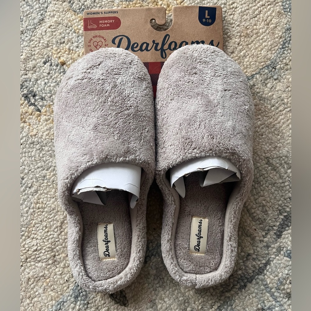 Dearfoams Pewter Slippers - size 9/10